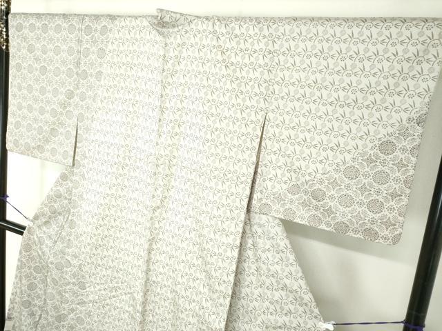 平和屋着物○本場縞大島紬 訪問着 名物裂 花兎 笹蔓緞子