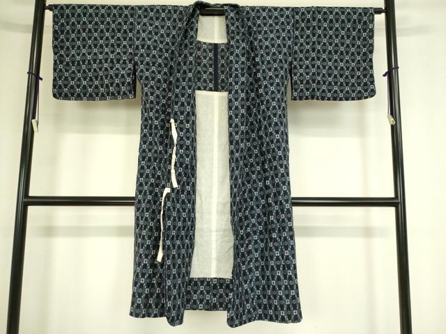 平和屋着物●久留米絣　単衣　綿　長羽織　逸品　DAAL9405cm