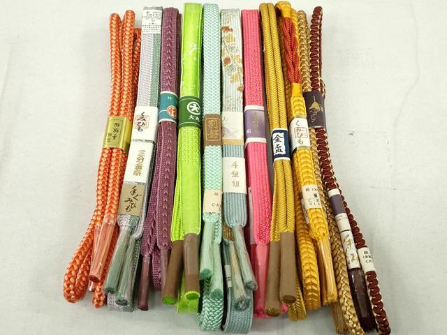 平和屋着物●和装小物　帯締め10本　高麗組　冠組　コシノヒロコ監修　くみひも　金糸　大丸・伊勢丹扱い　逸品　未使用　DAAM7915qa