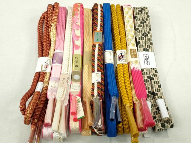 平和屋着物●和装小物　帯締め10本　高麗組　佐賀錦　笹浪組　亀甲組　くみひも　金糸　逸品　未使用　DAAM7916qa 平和屋着物○和装小物 帯締め10本 高麗組 佐賀錦 笹浪組