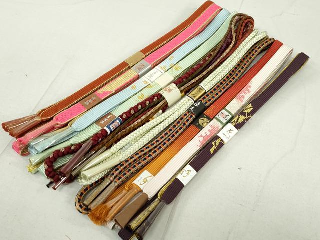 平和屋着物●和装小物　帯締め10本　高麗組　くみひも　金糸　逸品　未使用　DAAM7942qa