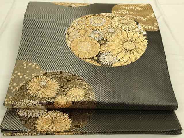 平和屋着物◎六通柄袋帯 花丸文 金銀糸 正絹 逸品 DAAO9670rtの 平和屋着物◎六通柄袋帯 花丸文 金銀糸 正絹 逸品 DAAO9670rtの