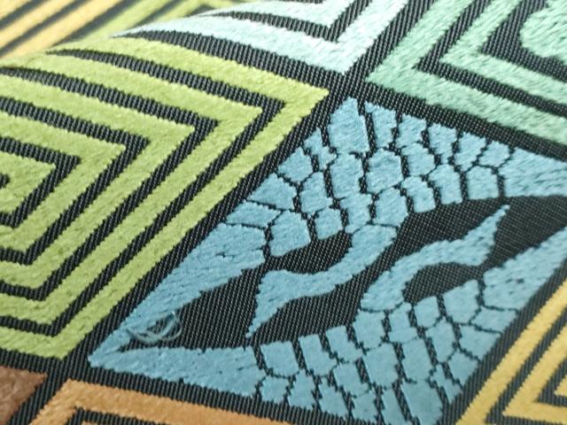 平和屋着物○西陣 川島織物 六通柄 本袋帯 唐織 双鶴菱