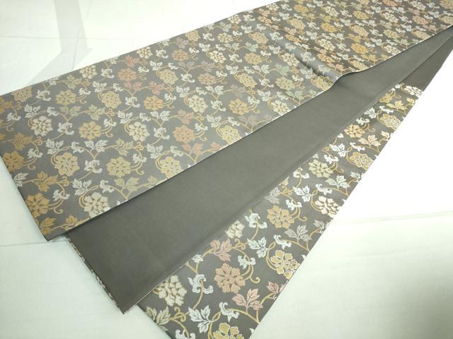 平和屋着物●西陣織　陰山織物謹製　箔屋清兵衛　六通柄袋帯　唐織　花唐草　金糸　正絹　逸品　DAAP1664ic 平和屋着物○西陣織 陰山織物謹製 箔屋清兵衛 六通柄袋帯 唐織 花唐草