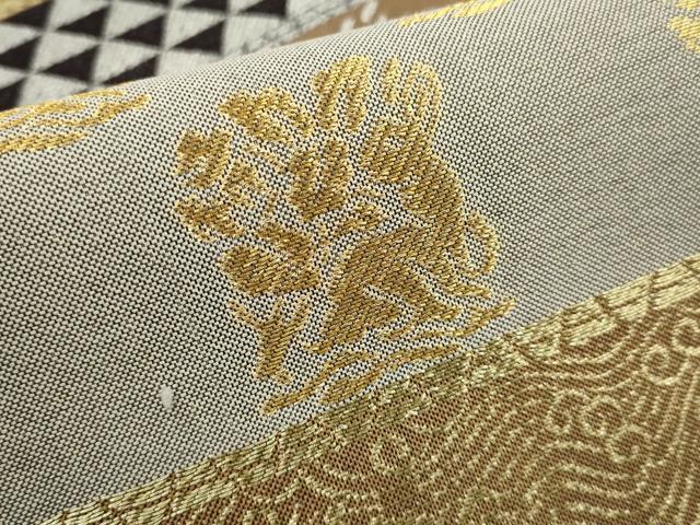 平和屋着物○六通柄袋帯 名物裂 金銀糸 正絹 逸品 DAAP1762ic