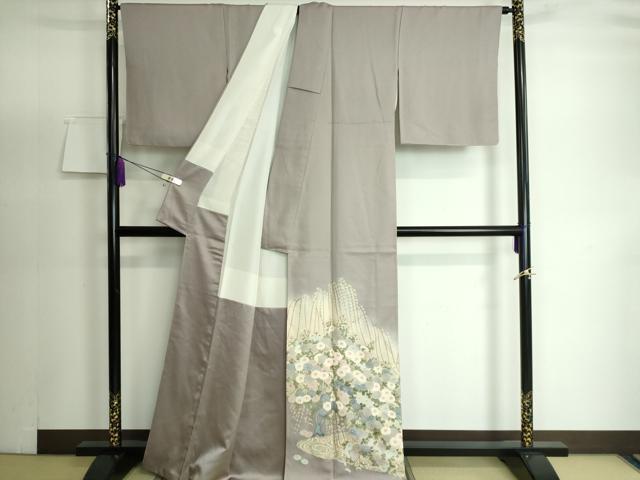 平和屋着物○豪華色留袖 流水花文 枝垂れ花 暈し染め 金彩