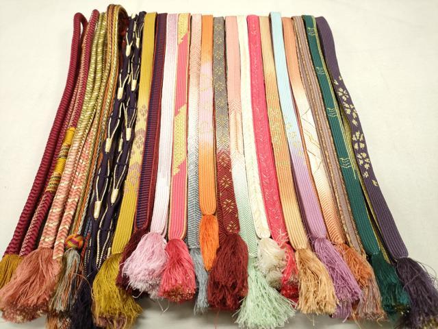 平和屋着物●和装小物　帯締め20本　高麗組　笹浪組　角八つ組　金銀糸　逸品　DAAP5106by
