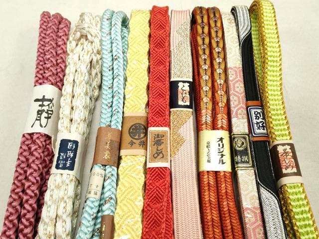平和屋着物○和装小物 帯締め10本 佐賀錦 手組紐 くみひも 金糸