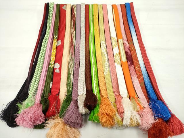 平和屋着物●和装小物　帯締め20本　高麗組　冠組　笹浪組　金銀糸　逸品　DAAP5146by
