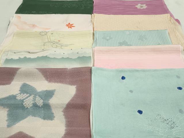 平和屋着物＊夏物　和装小物　帯揚げ10枚　全て正絹　未使用品あり　逸品　DAAP5385by