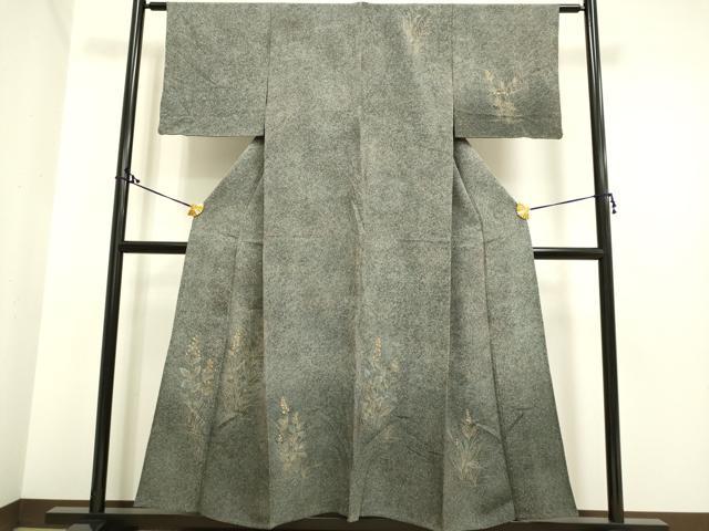 平和屋着物▽訪問着　単衣　刺繍　草花文　正絹　逸品　DAAP7378du