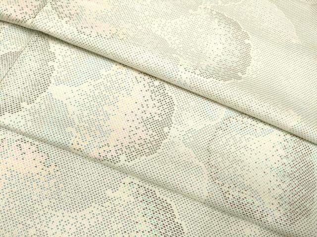 平和屋着物▽本場大島紬　白大島　単衣　9マルキ　雪輪重ね　正絹　逸品　DAAP7388du