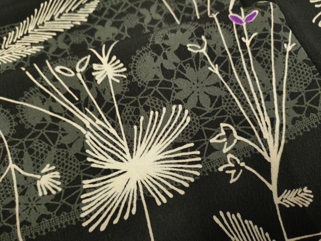 平和屋着物▽小紋 単衣 洋花文 やまと誂製 洗える着物 DAAP7389duの