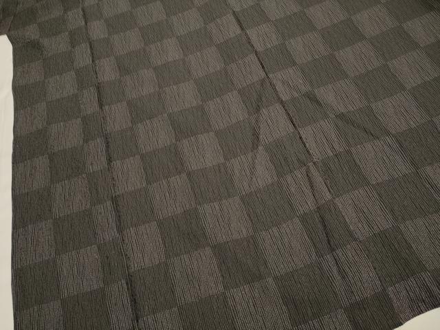 平和屋着物▽上質な小紋 単衣 市松文様 正絹 逸品 DAAP7406du