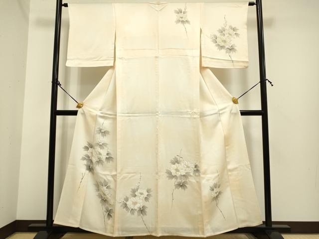 平和屋着物▽訪問着　単衣　手描き　草花文　暈し染め　正絹　逸品　DAAP7407du 平和屋着物▽訪問着 単衣 手描き 草花文 暈し染め 正絹 逸品
