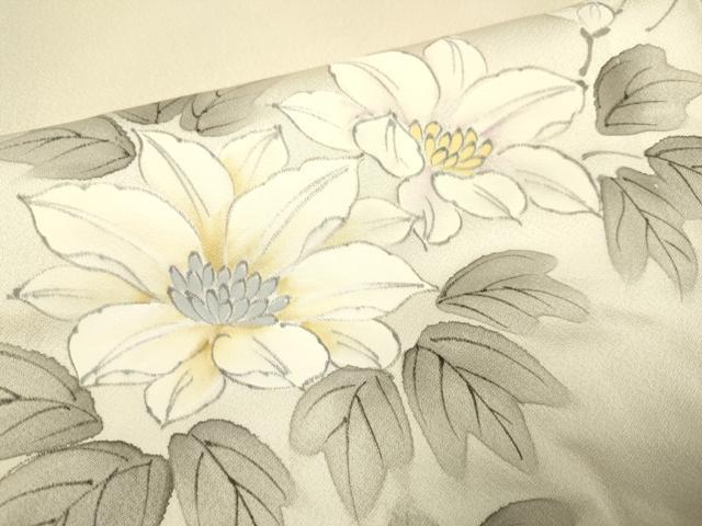 平和屋着物▽訪問着　単衣　手描き　草花文　暈し染め　正絹　逸品　DAAP7407du 平和屋着物▽訪問着 単衣 手描き 草花文 暈し染め 正絹 逸品