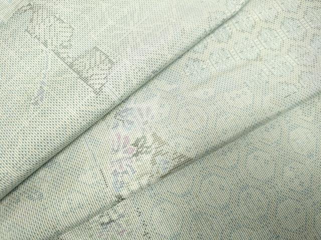 平和屋着物▽本場大島紬　単衣　9マルキ　切嵌吉祥花文　正絹　逸品　DAAP7422du