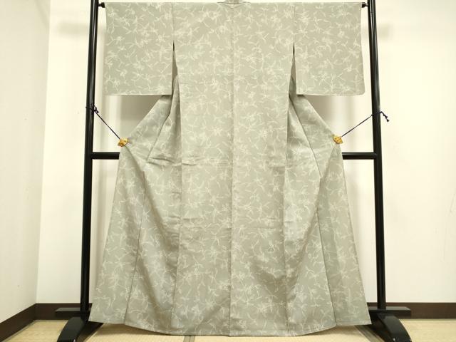 平和屋着物▽上質な小紋 単衣 草花文 正絹 逸品 DAAP7428du