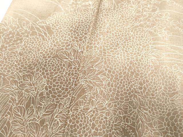 平和屋着物▽訪問着 単衣 紬地 草花文 正絹 逸品 DAAP7429du