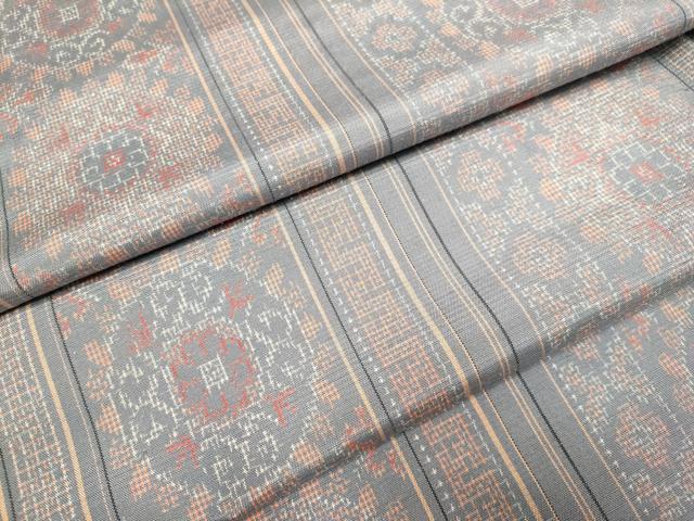 平和屋着物▽上質な紬　単衣　花間道　正絹　逸品　DAAP7430du