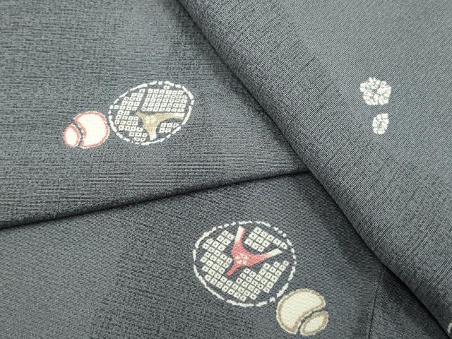 平和屋着物▽上質な小紋　単衣　舞花文　正絹　逸品　DAAP7436du