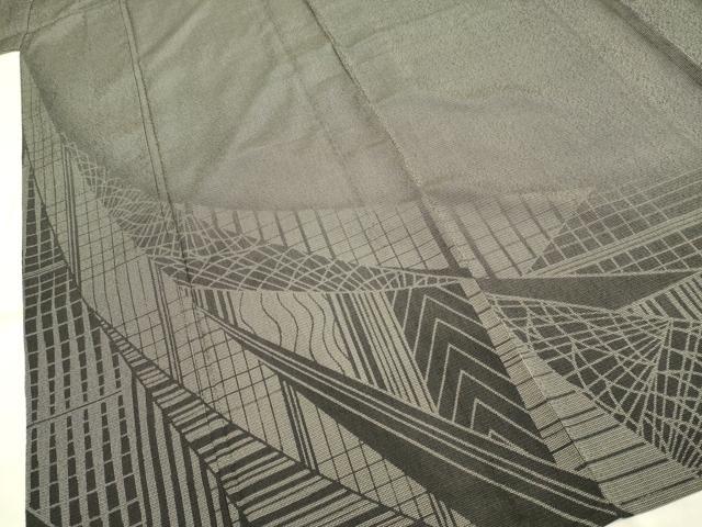平和屋着物▽本塩沢　単衣　幾何学文様　正絹　逸品　DAAP7438du 平和屋着物▽本塩沢 単衣 幾何学文様 正絹 逸品 DAAP7438du