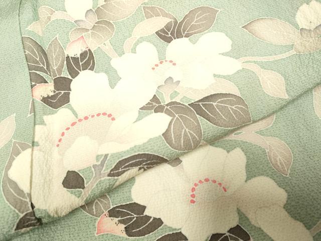 平和屋着物▽訪問着 単衣 友禅 枝花文 正絹 逸品 DAAP7441du 平和