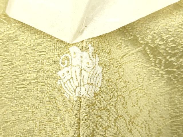 平和屋着物▽上質な色無地 単衣 市松花地紋 桑染色 さが美