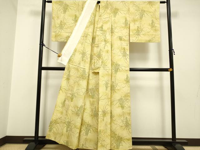 平和屋着物□本場大島紬 流水草花文 正絹 逸品 DAAR4389tw