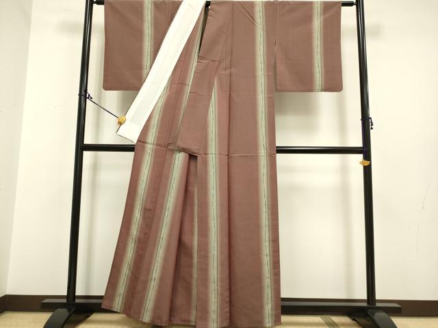 平和屋着物▽上質な紬 単衣 間道 正絹 逸品 DAAP7452du