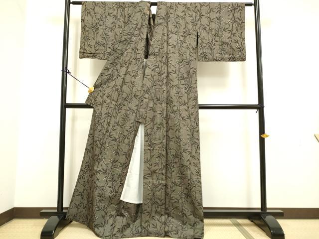 平和屋着物▽本場大島紬 単衣 7マルキ 南天文 正絹 逸品 DAAP7459du