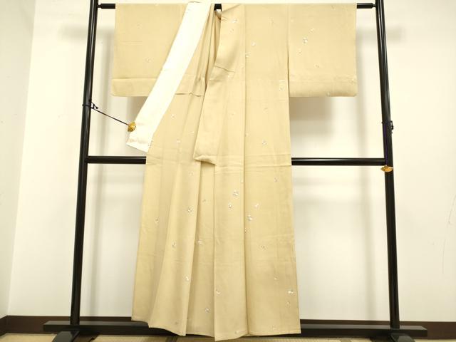 平和屋着物▽上質な小紋 単衣 破れ色紙花文 正絹 逸品 DAAP7461du