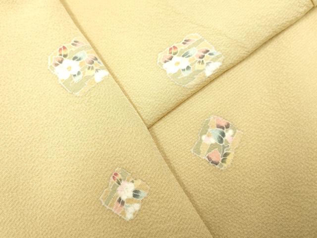 平和屋着物▽上質な小紋　単衣　破れ色紙花文　正絹　逸品　DAAP7461du