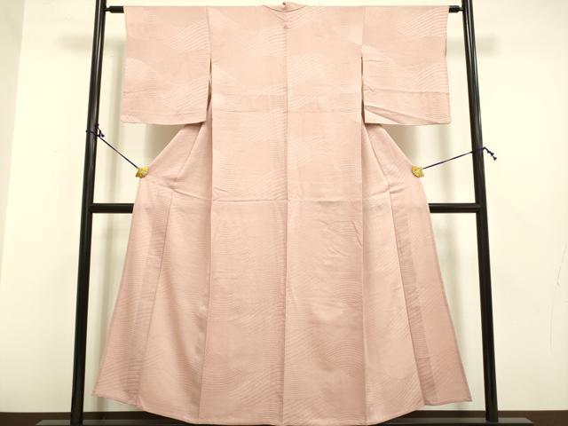 平和屋着物▽上質な色無地　単衣　紗綾形地紋　青磁鼠色　正絹　逸品　未使用　CAAQ0058vf 平和屋着物▽上質な色無地 単衣 紗綾形地紋 青磁鼠色