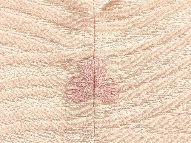 平和屋着物▽上質な色無地 単衣 立波地紋 水柿色 正絹 逸品