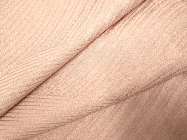 平和屋着物▽上質な色無地　単衣　立波地紋　水柿色　正絹　逸品　DAAP7463du