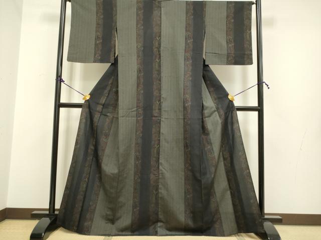 平和屋着物□上質な紬 単衣 吉祥間道 逸品 BAAI2842fw