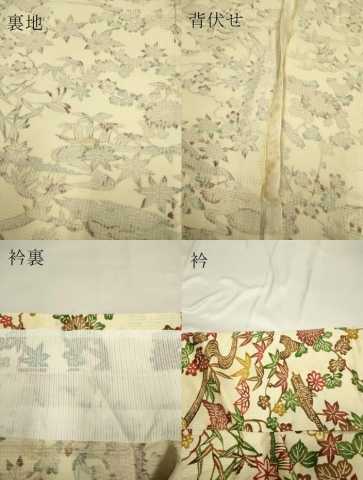 平和屋着物▽上質な小紋　単衣　型染　流水風景花鳥文　正絹　逸品　DAAP7476du 平和屋着物▽上質な小紋 単衣 型染 流水風景花鳥文 正絹 逸品