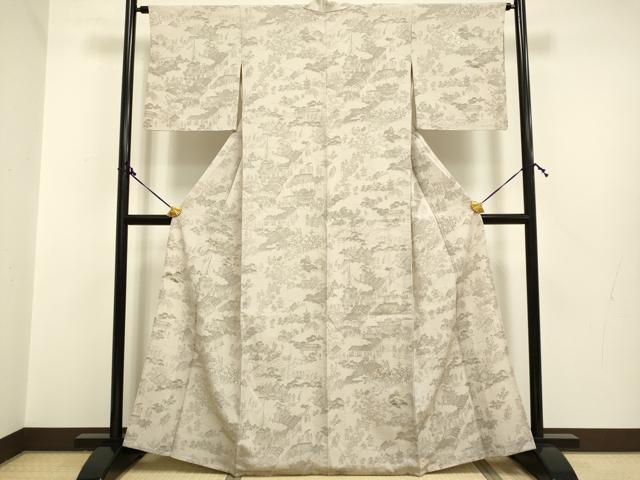 平和屋着物▽創業460年・千總 訪問着 単衣 刺繍 手描き 人物