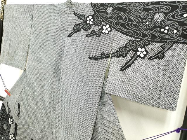 平和屋着物○本場大島紬 草木染 葡萄蔦の葉 夢衣 証紙付き 正絹