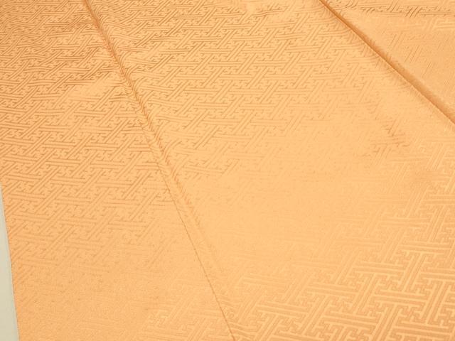 平和屋着物■上質な色無地　紗綾形地紋　杏色　正絹　逸品　DAAP9787op