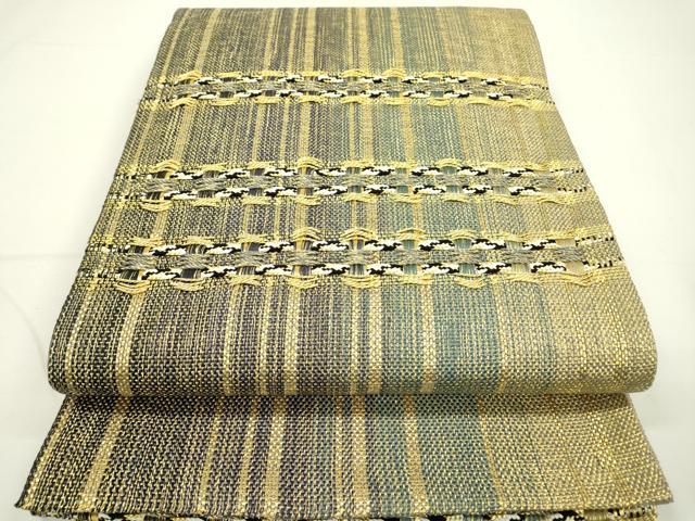 ひなや工房 くむ・あむ・おる 伊豆蔵明彦 組織 太鼓柄袋帯 金糸 逸品