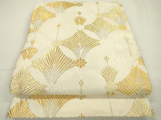 平和屋着物●六通柄袋帯　凰寿松唐織　新小石丸　金銀糸　正絹　逸品　DAAQ2490fe