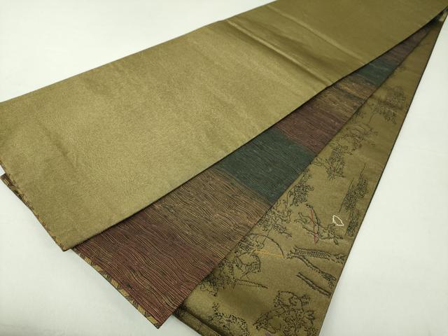 平和屋着物○両面 太鼓柄袋帯 鳥獣戯画 金糸 正絹 逸品 DAAQ2690ps