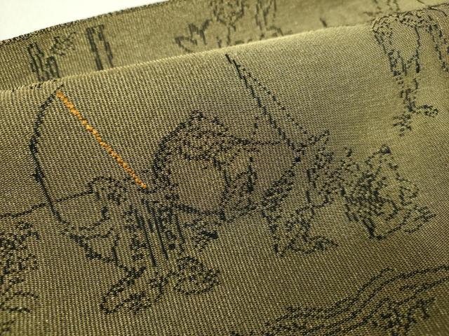 平和屋着物○両面 太鼓柄袋帯 鳥獣戯画 金糸 正絹 逸品 DAAQ2690ps