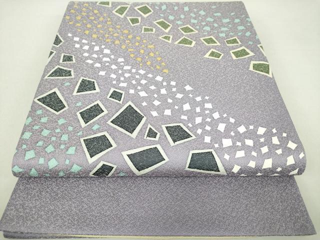 平和屋着物●太鼓柄袋帯　作家物　霞文　銀通し地　正絹　逸品　DAAQ2746ps