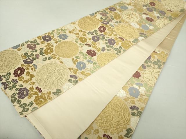 平和屋着物○六通柄袋帯 唐織 鳳凰花文 金糸 正絹 逸品 DAAQ2842ps