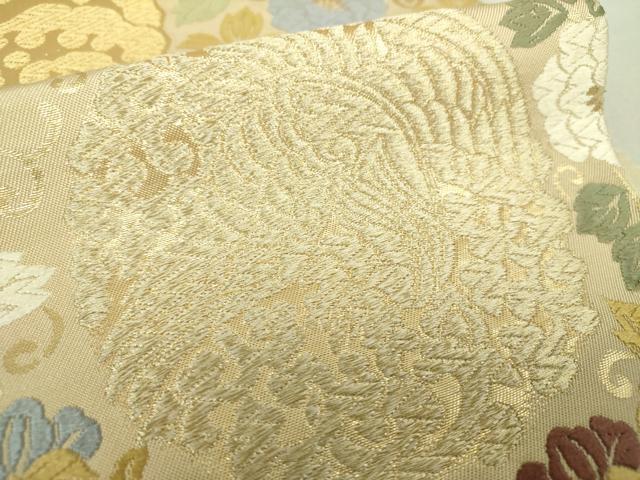 平和屋着物○六通柄袋帯 唐織 鳳凰花文 金糸 正絹 逸品 DAAQ2842ps