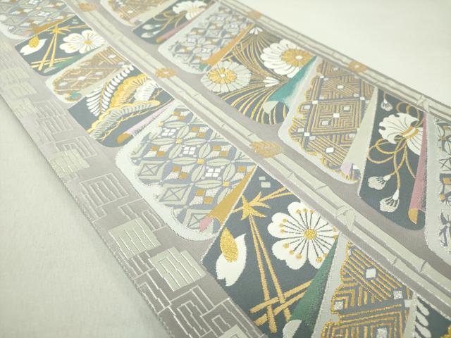 平和屋着物○六通柄袋帯 紹巴織 洛風 金銀糸 正絹 逸品