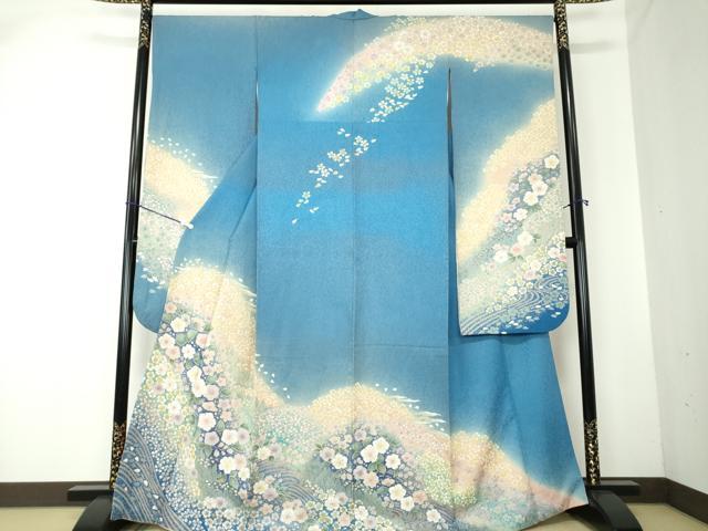 平和屋着物●豪華振袖　絞り　辻が花　暈し染め　金彩　金通し地　正絹　逸品　DAAQ2856ps